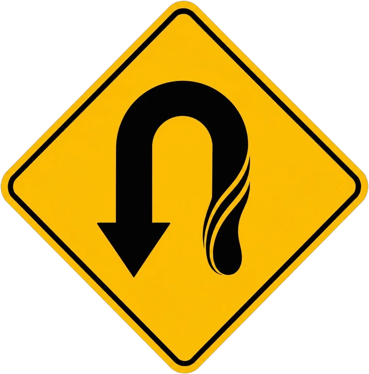 U-TURN road sign